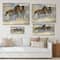 Designart - Horses Running In Winter - Farmhouse Print on Natural Pine Wood